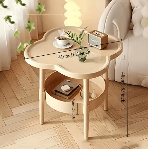 Modern Round Side Table with Storage Shelf Lightweight Space Saving Accent Table