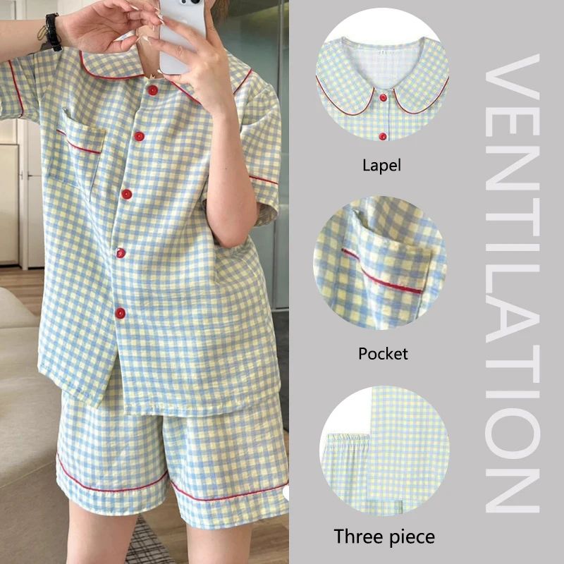 Cozy Chic 3-Piece Plaid Pajama Set for Women – Soft Winter Loungewear with Cardigan
