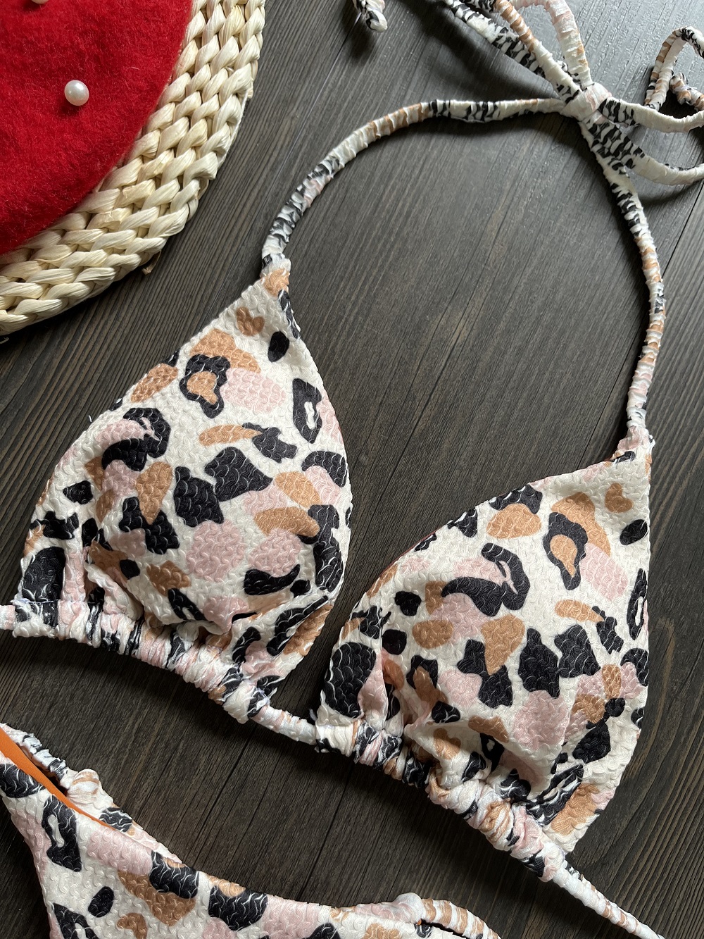 Sexy Leopard Thong Bikini Set Push Up Swimsuit Female Beachwear Bathing Suits
