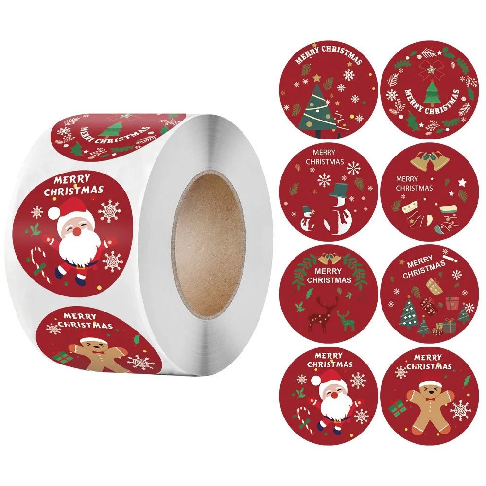 Christmas Round Self Adhesive Sticker Pack