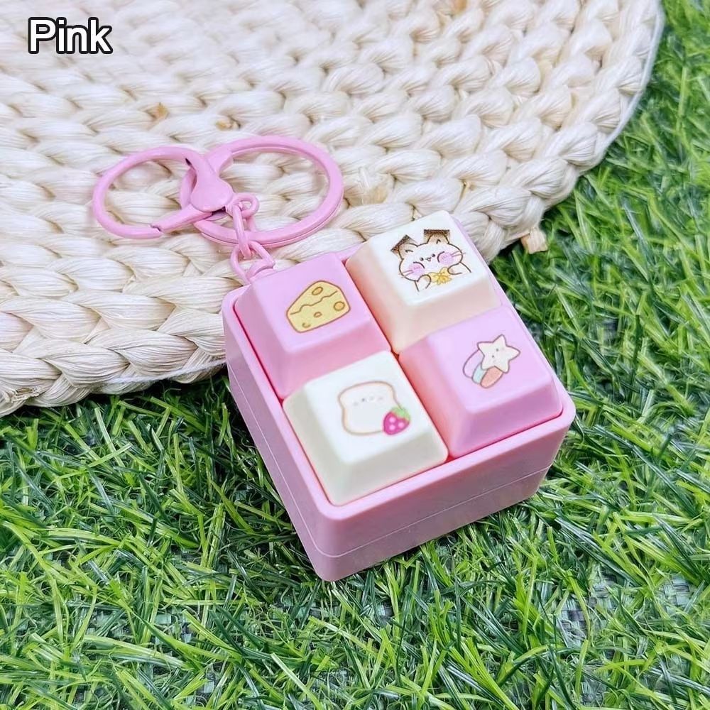Fun Cartoon Squeeze Music Four-Square Merit Button Keychain
