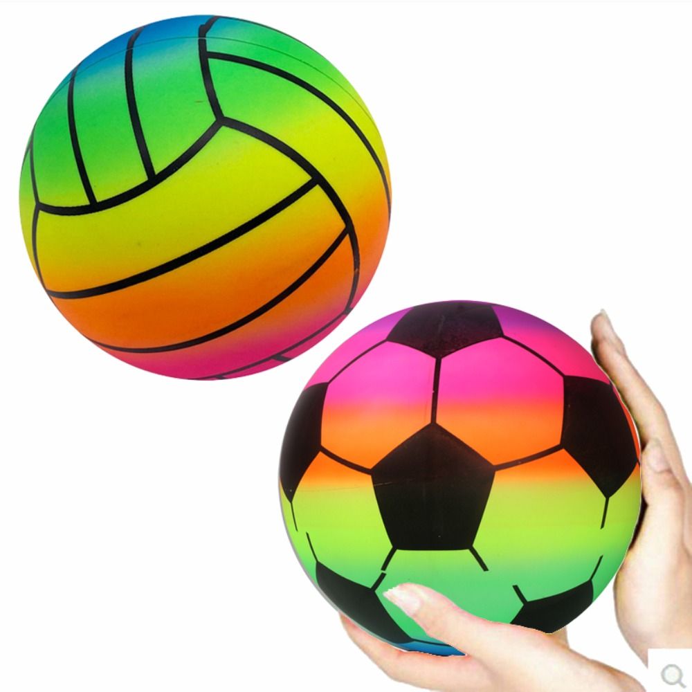 Rainbow Inflatable Beach Ball 22cm Thick PVC Pool and Beach Play Ball