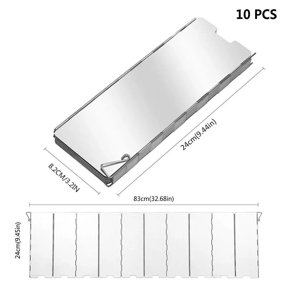 Windproof Folding Camping Stove Windscreen Aluminum Alloy Gas Stove Wind Shield with Multi-Plate Options