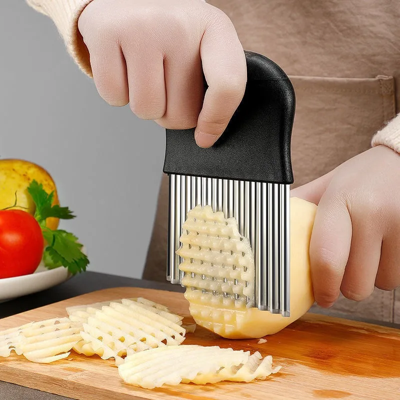 Stainless Steel Crinkle Cutter – Perfect for Potato Chips, French Fries, and Vegetables