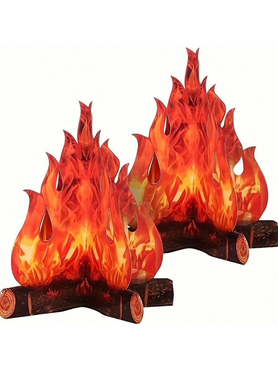 3D Halloween Fire FakeFlame Decorative Bonfire Centerpiece, Halloween Decoration