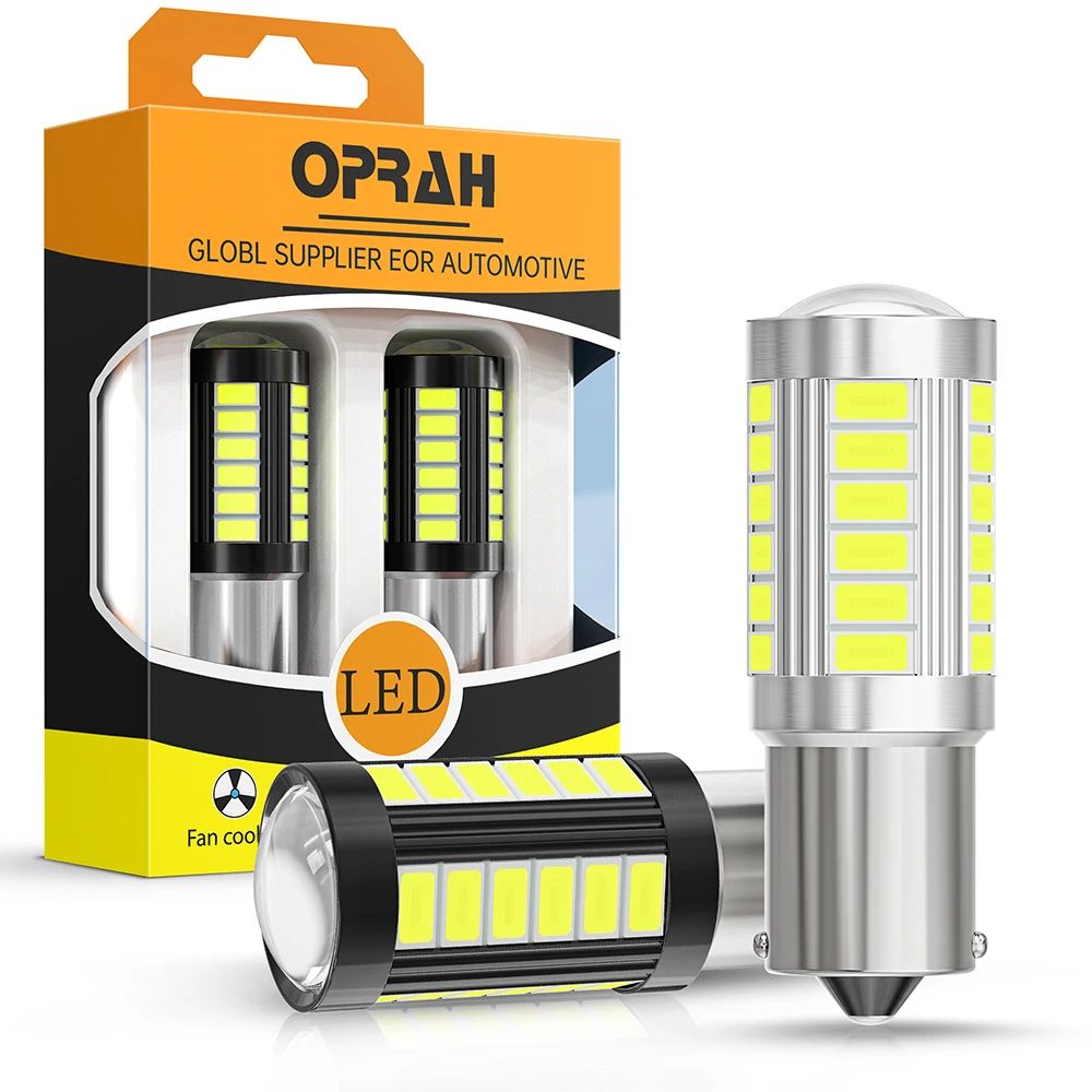 2-Pack CANbus Error-Free 1156 1157 LED Turn Signal Bulbs, 12V 24V BA15S BAY15D