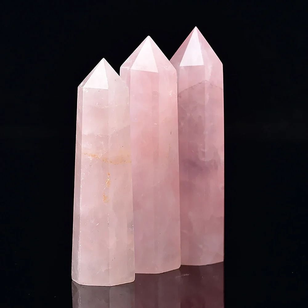 Crystal Wand Point Reiki Healing Crystals Rose Quartz and Amethyst Home Decor