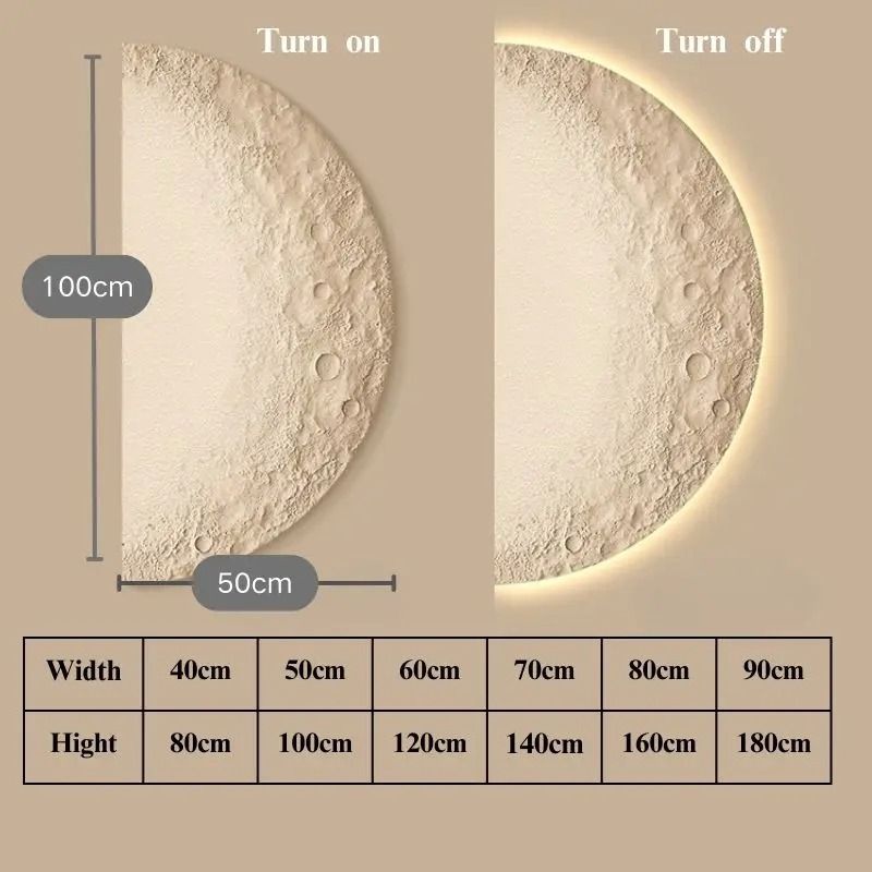 Remote Control Dimming LED Moon Wall Painting Lamp