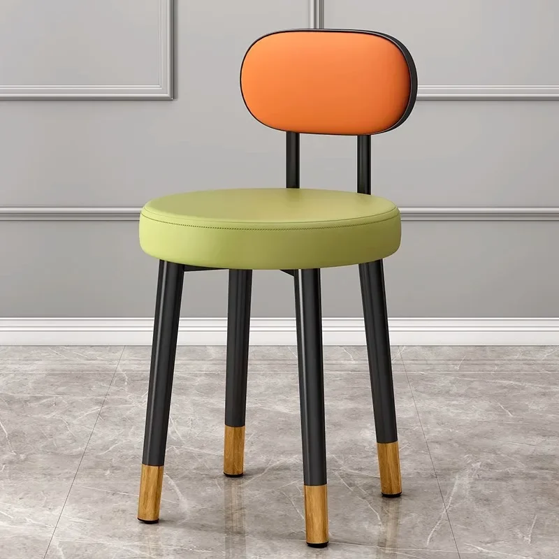 Breathable Creative Dining Chair, Home Light Luxury Dining Table and Chair, Soft Packaging Bedroom Dressing Chair