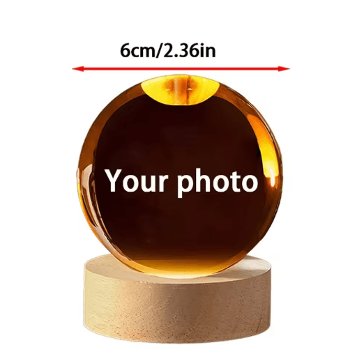 Personalized Ultrasound Crystal Ball Laser Engraved Baby Keepsake Sphere