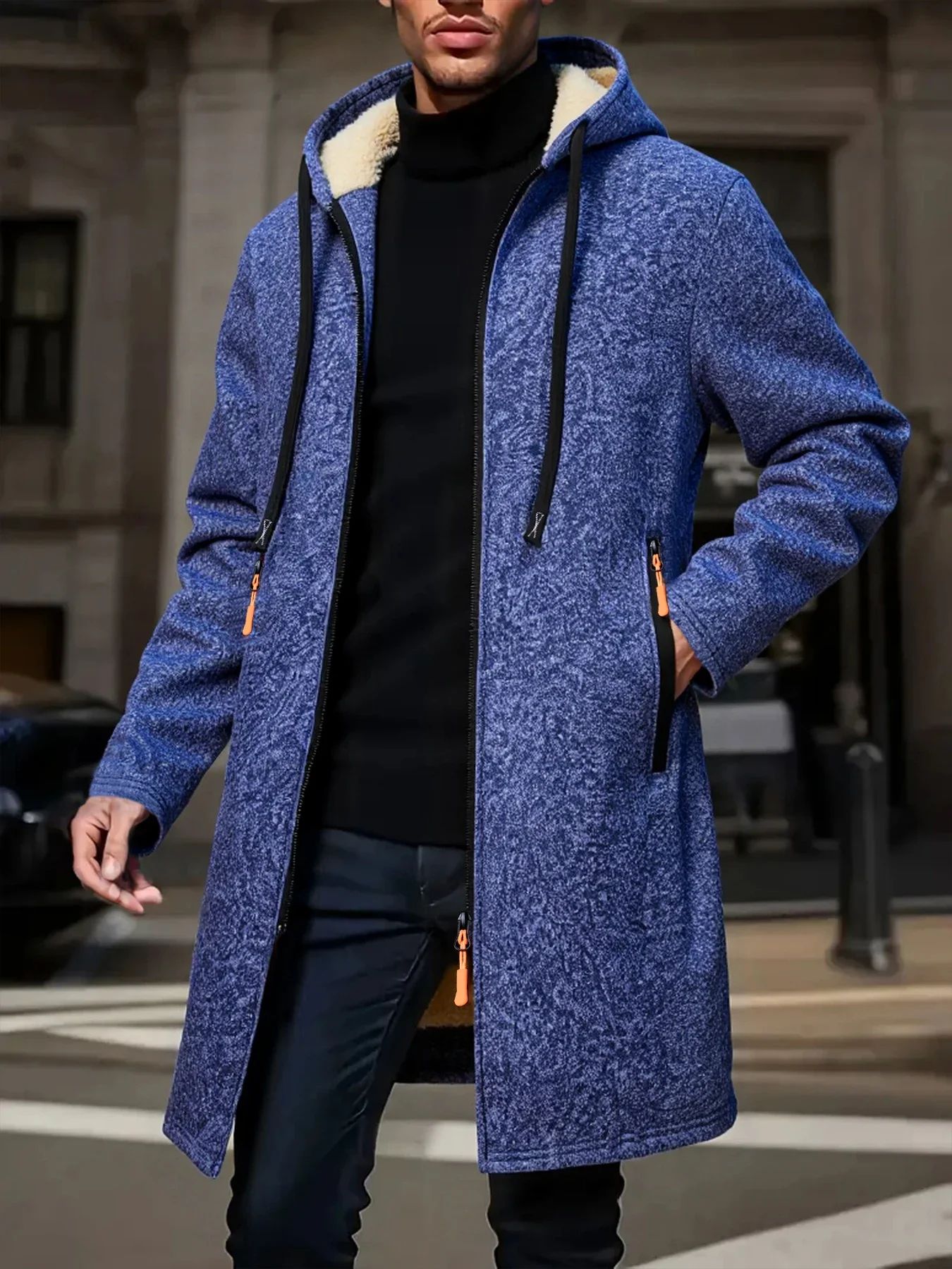Mens Thickened Warm Winter Hoodie Jacket