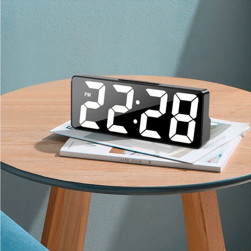 Digital Alarm Clock with Temperature and Adjustable Brightness