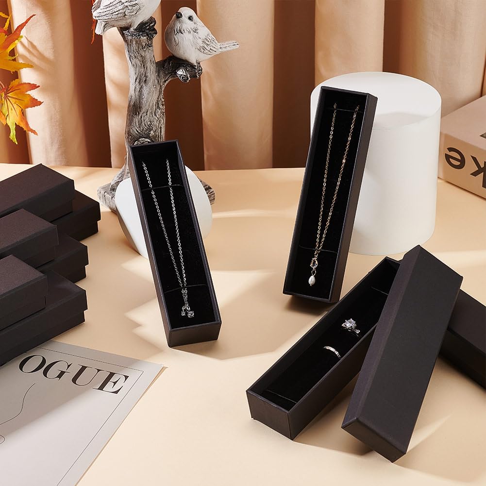 Black Square Jewelry Organizer Display Box for Engagement Ring Earring Necklace Brooch Bracelet Gift Packaging