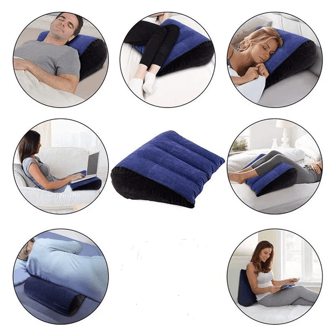 Inflatable Travel Pillow Multifunctional Body and Lumbar Support Cushion