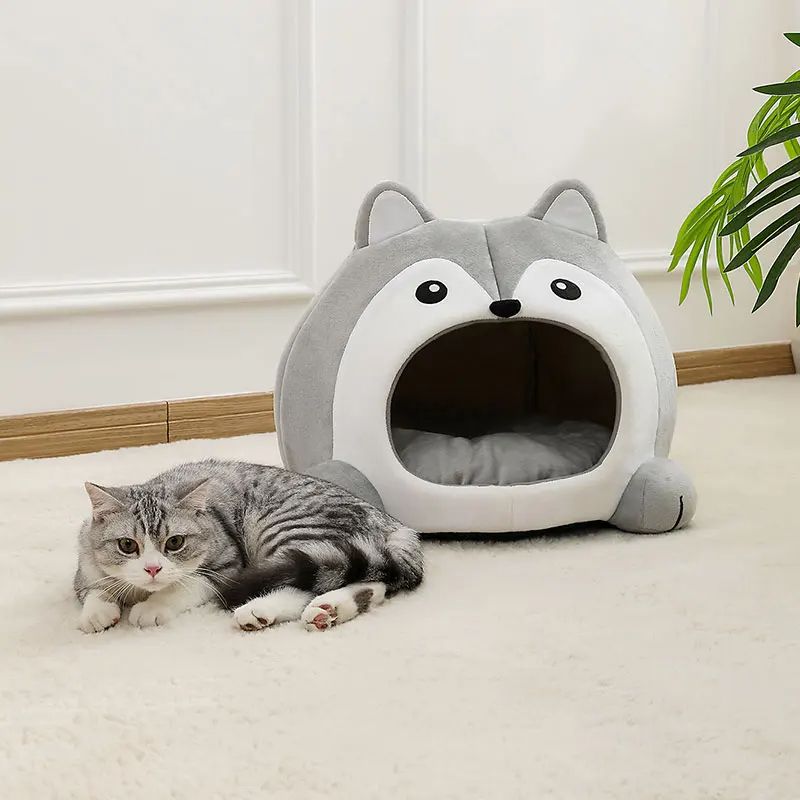 Plush Cat House Sofa, Warm Pet Bed, Small Dog Cushion, Kittens Cave, Puppy Tent Mat, Soft Basket for Cats & Dogs