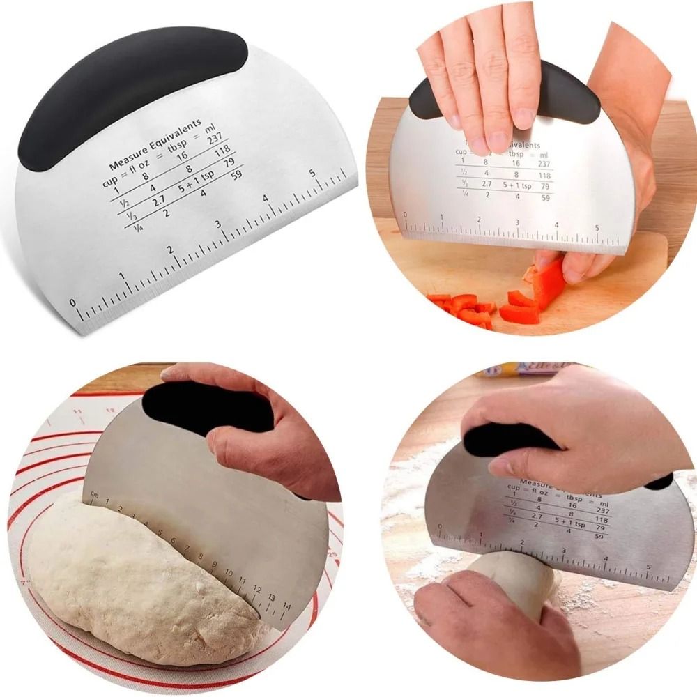 Professional Stainless Steel Pastry Scraper and Multi-Functional Dough Cutter