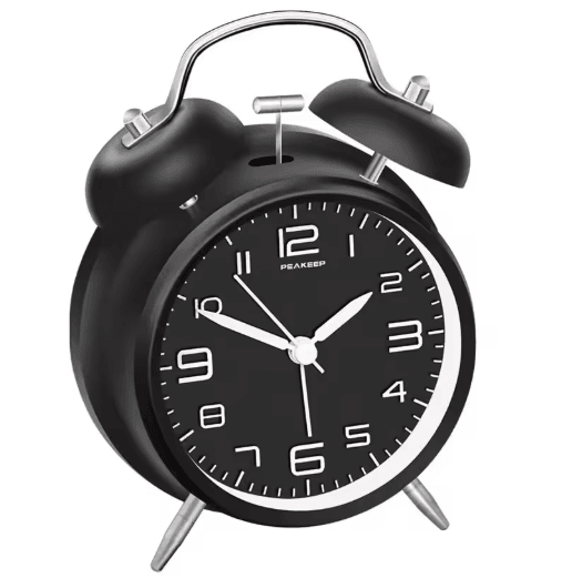 Classic Twin Bell Alarm Clock Loud Metal Desk Clock with Backlight Display