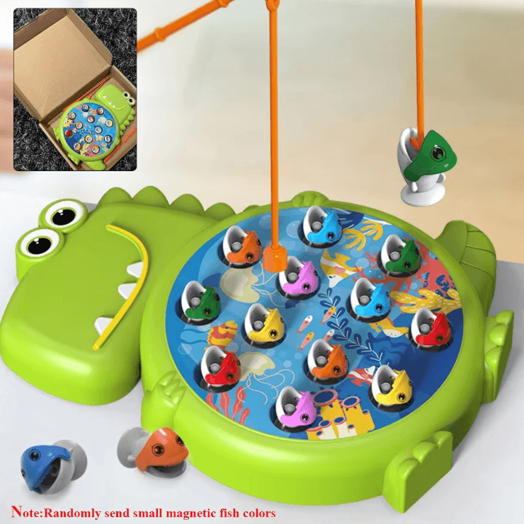 Dinosaur Magnetic Fishing Toy Set – Montessori Learning Game with Rod for Kids