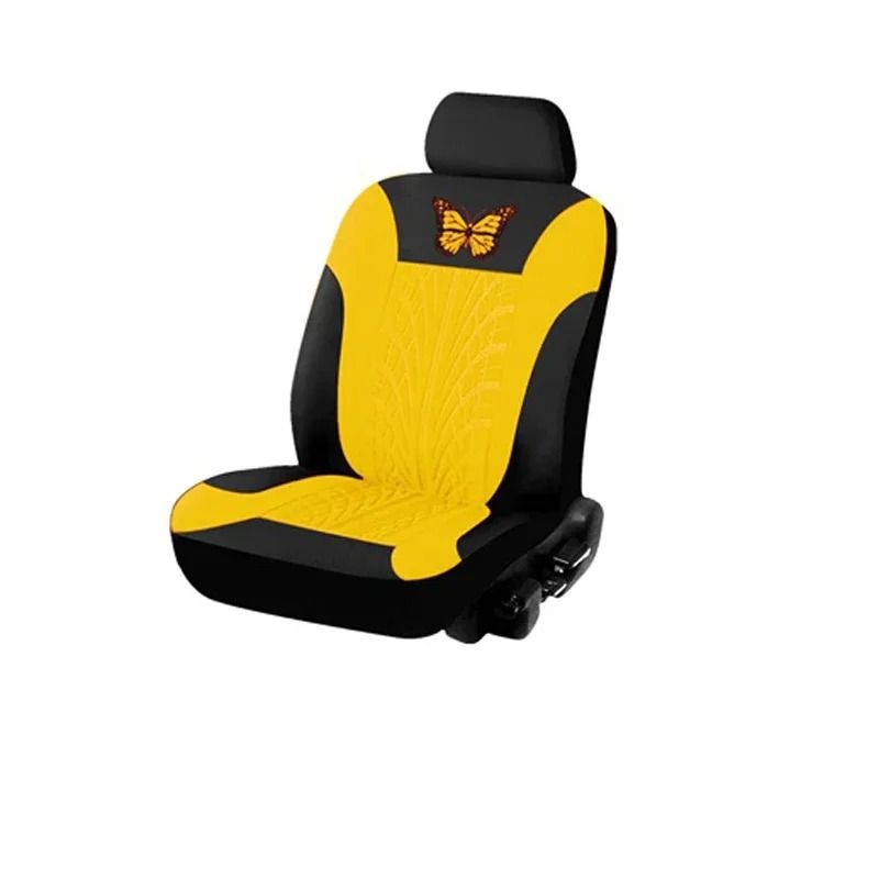 Universal Car Seat Cover Full Set with Butterfly Embroidery Design