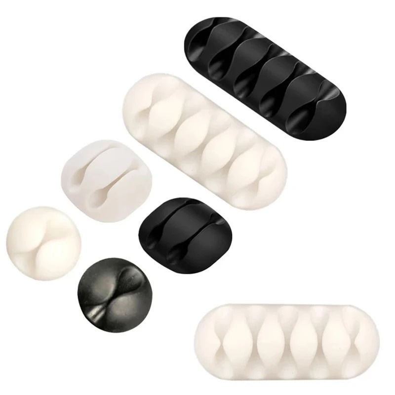 Silicone Round Cable Organizer – Multi-Slot USB Charger Cord Clips & Desk Tidy Management System