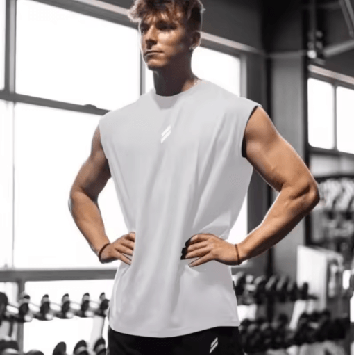 Mens Breathable Mesh Tank Top Quick Dry Sleeveless Fitness Shirt