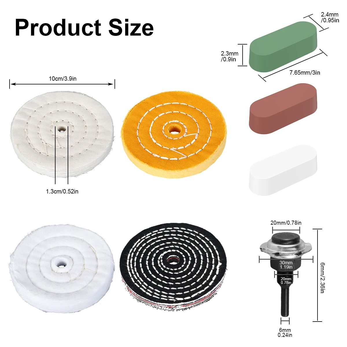 4 Inch Polishing Wheel Cloth Buffing Pad for Metal Jewelry Mirror Finish