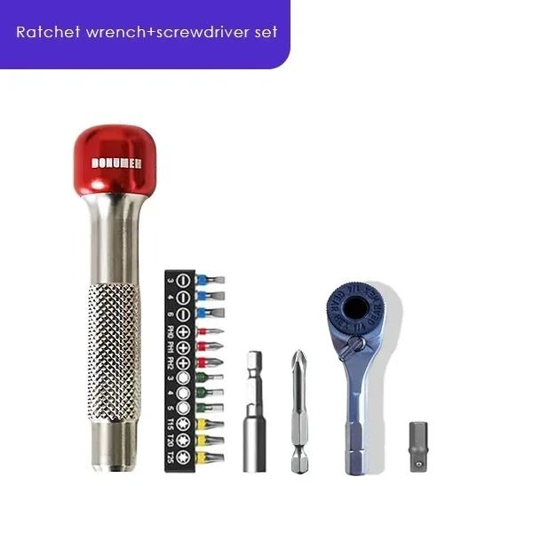 Compact Ratchet Screwdriver Wrench Set