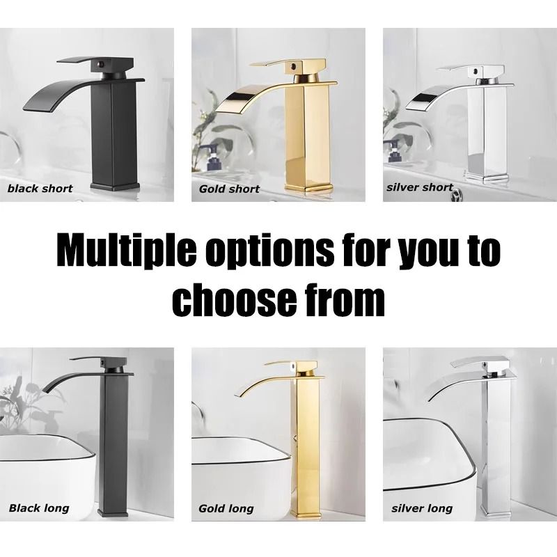 Modern Waterfall Bathroom Sink Faucet Dual Control Hot and Cold Mixer Tap