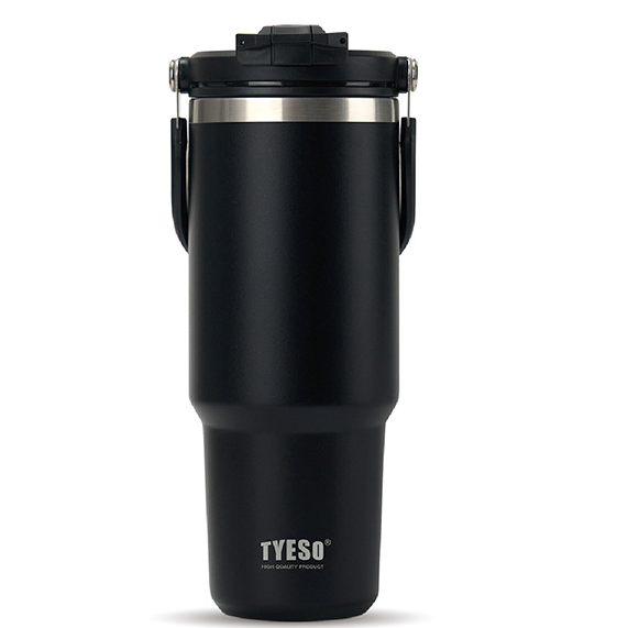 Stainless Steel Large-Capacity Thermoses, Dual-Drink Coffee Mug, Handle Vacuum Cup, Hot Cold Retention Ice Cup