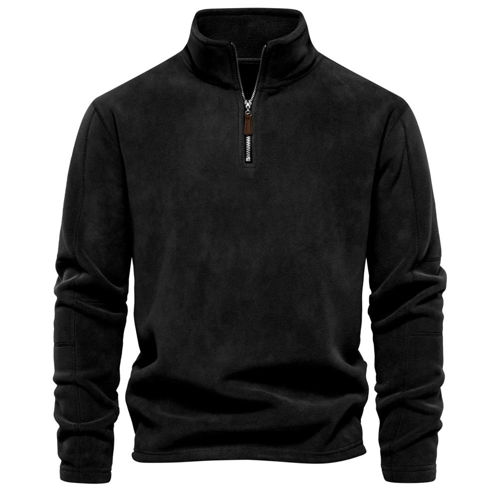 Quality Thickened Warm Fleece Jacket – Mens Zipper Neck Soft Shell Pullover
