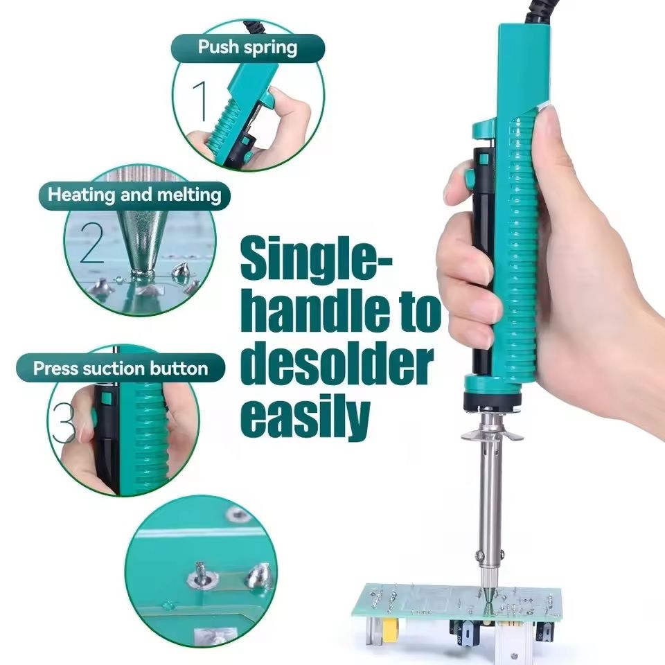 Electric Vacuum Desoldering Iron Tool Set for Soldering Repair with Suction Pump