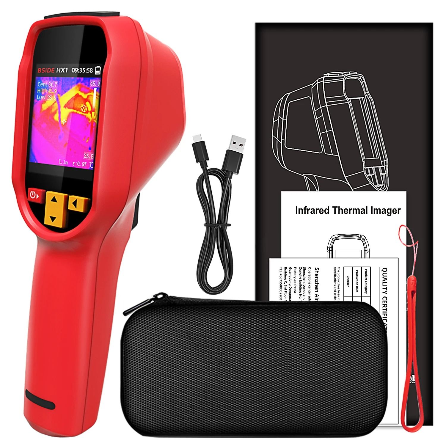 Professional Handheld Thermal Imager Camera with 240x240 Resolution and High Temperature Range Detection