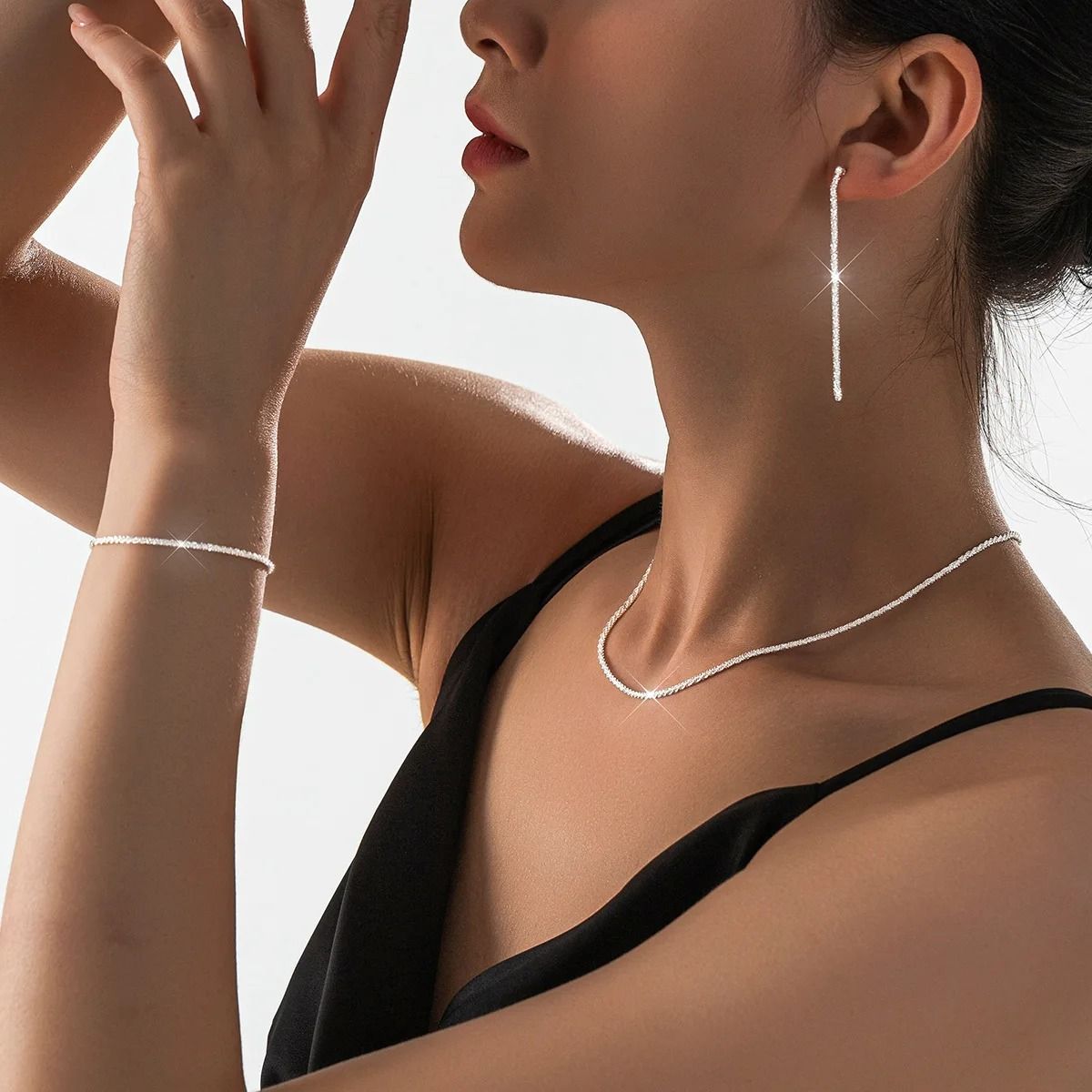 Silver Plated Necklace and Bracelet Set