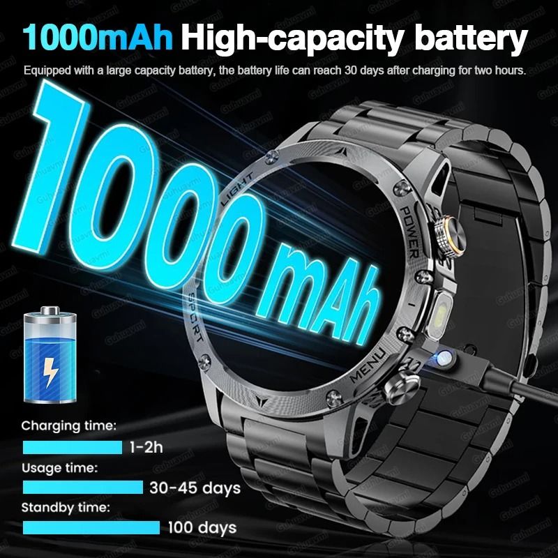 PowerPulse AMOLED GPS Smart Watch Bluetooth Call NFC Fitness Watch