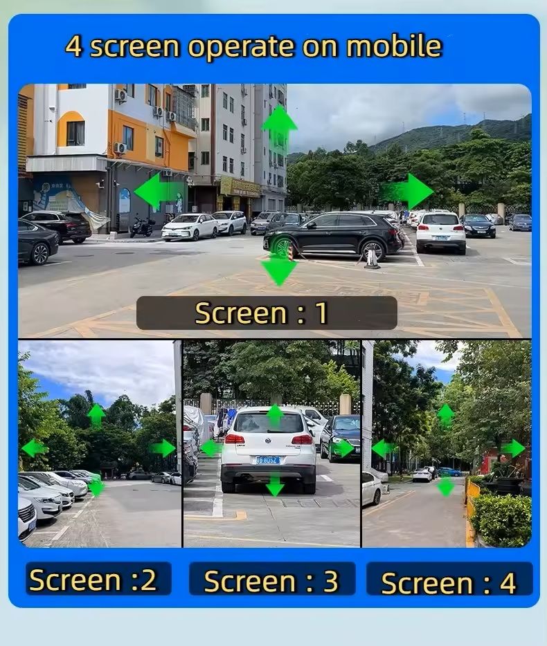 Four Lens WiFi Security Camera with Auto Tracking and PTZ