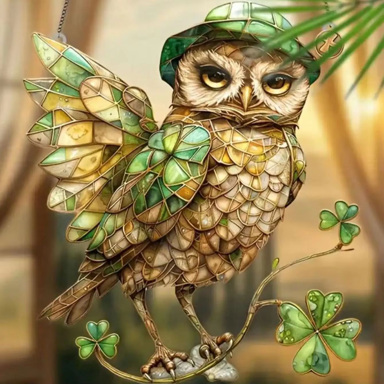 Colorful Owl Pendant Light Decorative Hanging Lamp for Indoor and Outdoor Spaces