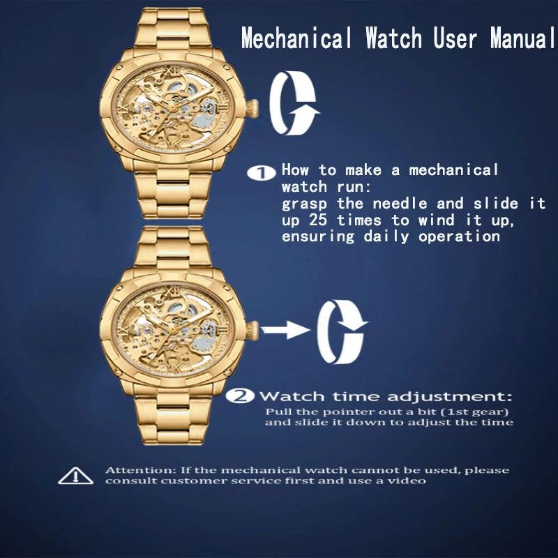 Luxury Skeleton Automatic Men's Tonneau Watch – Waterproof Stainless Steel
