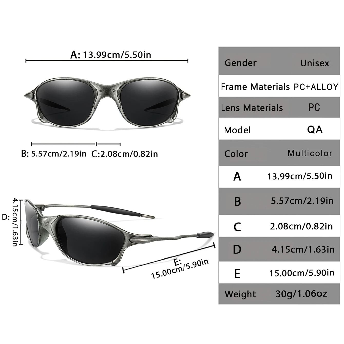 Lightweight UV400 Outdoor Sports Sunglasses for Men and Women Fishing Cycling Running Goggles