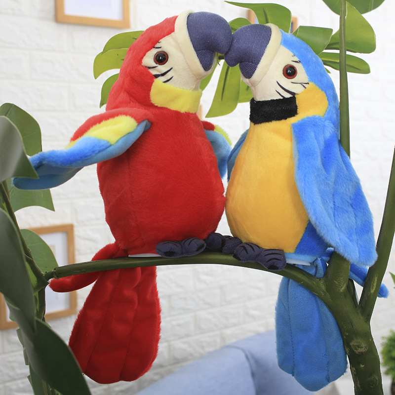 Talking Parrot Plush Toy, Electronic Speaking Parrot Doll, Cute Stuffed Animal Gift for Kids