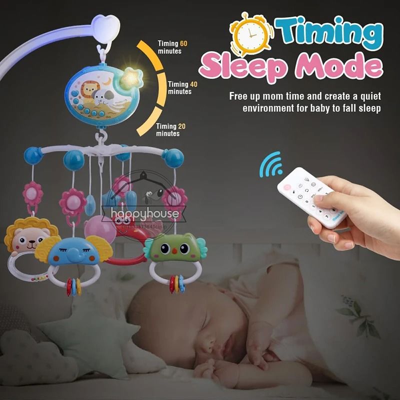 Musical Baby Crib Mobile with Lights and Projection
