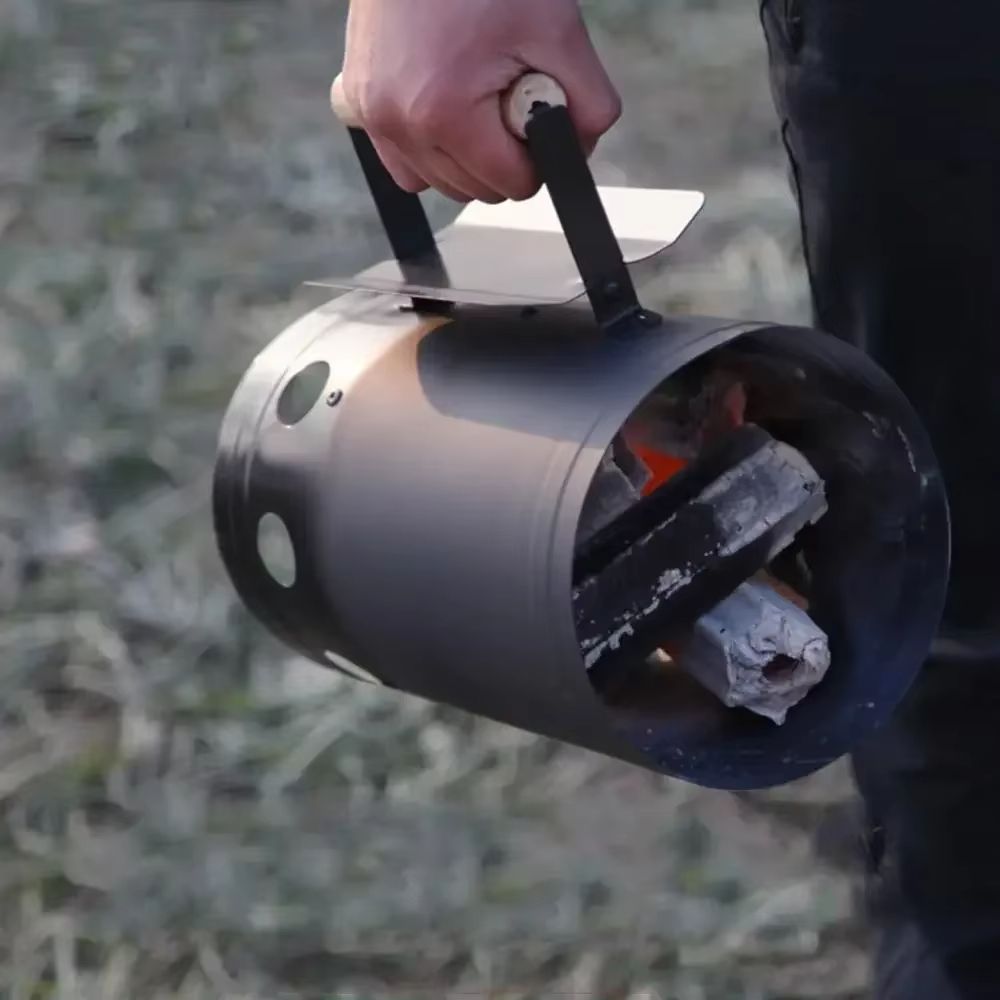 Heavy-Duty Charcoal Starter Bucket – Quick Ignition Cylinder for Outdoor BBQ, Grilling & Camping