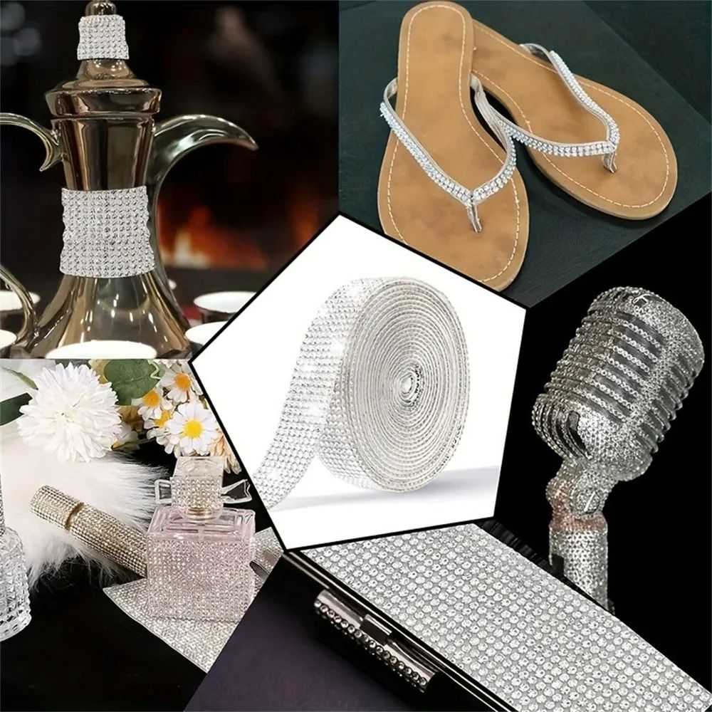 Self-Adhesive High-Fidelity Crystal Rhinestone Ribbon Trim Tape
