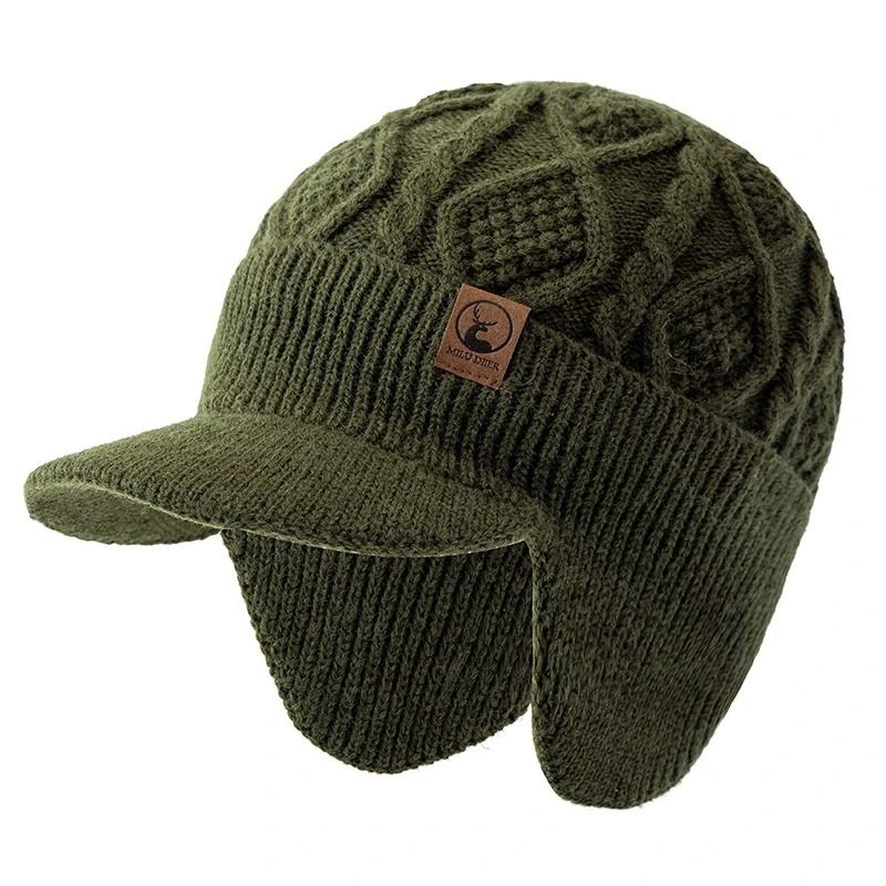Unisex Winter Earflap Hat Fur Lined Warm Beanie for Outdoor Cold Weather