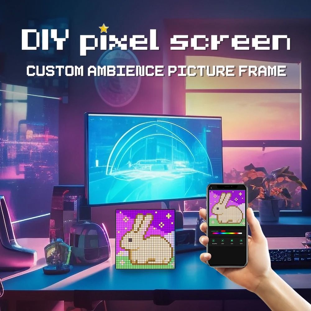 DIY LED Pixel Display RGB Panel Lamp Programmable Pixel Art Digital Screen