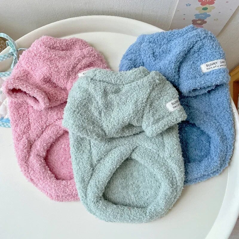 Double Sided Cloud Plush Dog Sweater | Autumn Winter Pet Coat