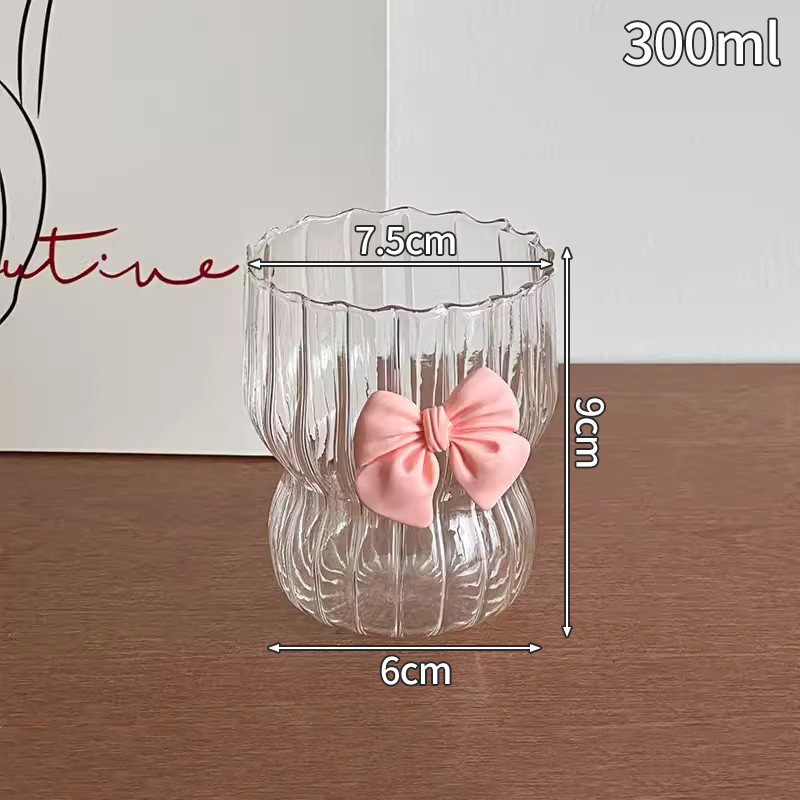 Creative Wave Shape Iced Coffee Tumbler Cup, Transparent Drinking Glass, Ripple Water Juice Milk Tea Mug