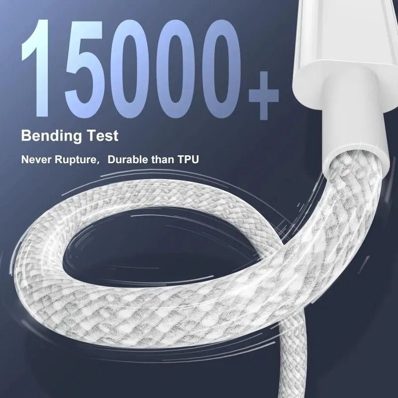 3 Pack USB C to USB C 100W Fast Charging Cable Durable Quick Charger Cord 1m