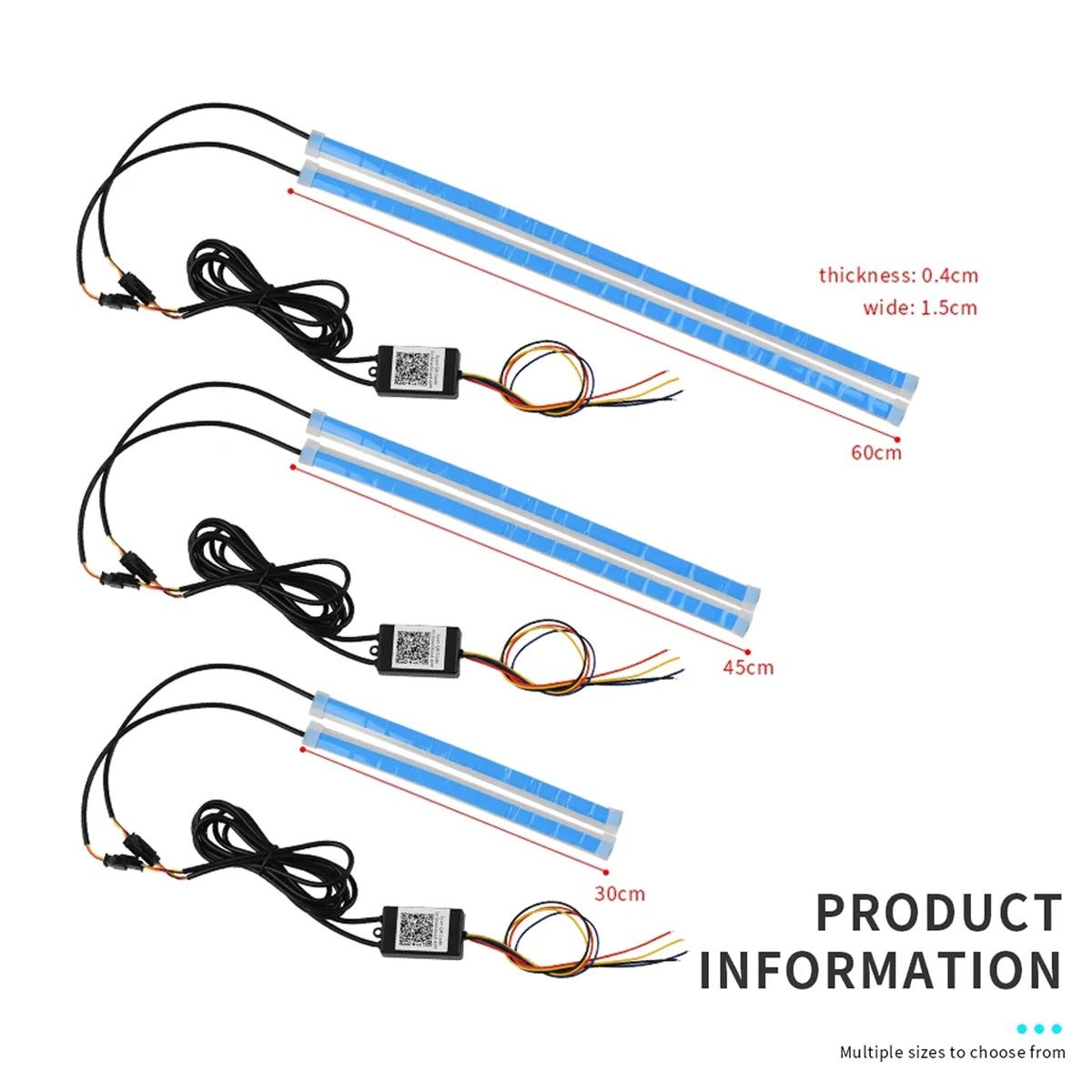 RGB Flowing LED Daytime Running Light Strips with Turn Signal Function