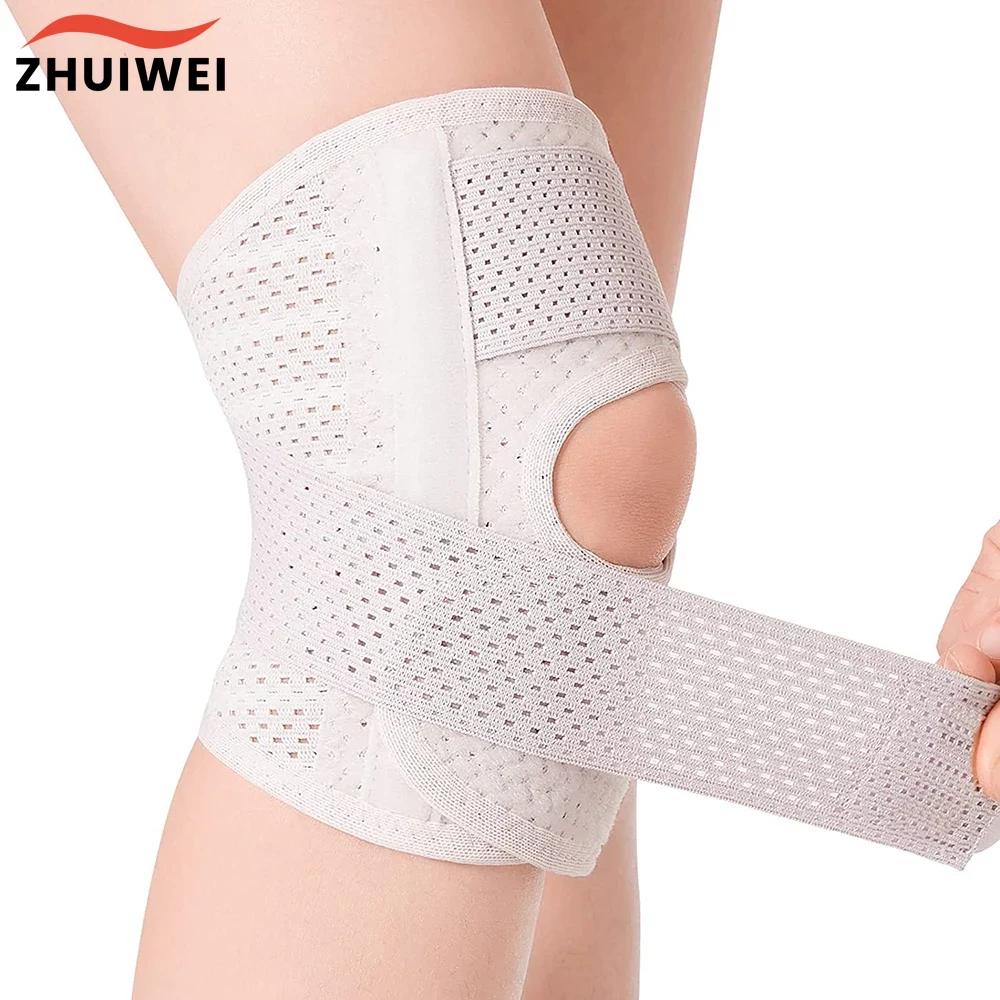 Breathable Knee Brace with Side Stabilizers for Meniscus Tear and Arthritis Support