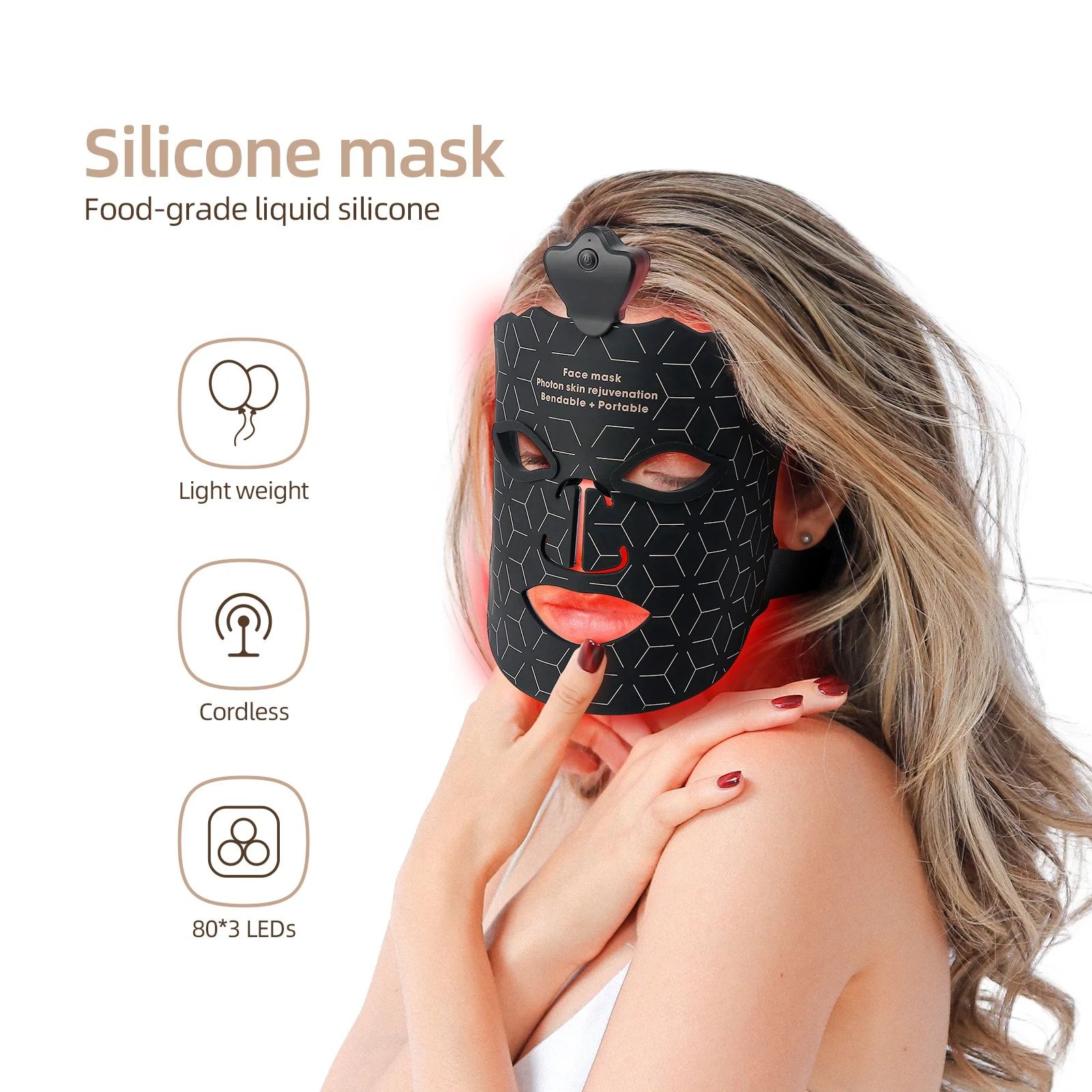 Advanced 7-Color LED Face Mask for Red Light Therapy Mask & Acne Treatment – Silicone Anti-Aging Skin Rejuvenation